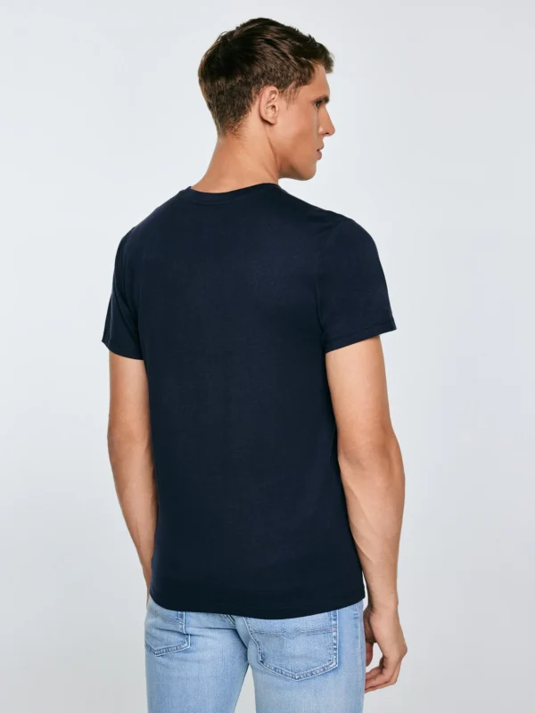 Koszulka męska z nadrukiem granatowa Tatisar 403