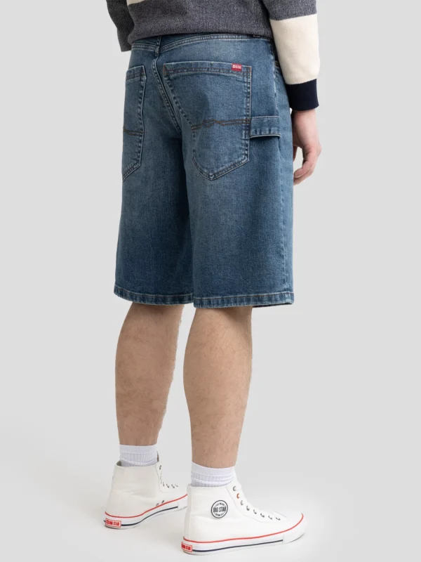 574bc981484af2c772144ff1fca4d2fe2f5b4a1d Szorty męskie jeansowe z przetarciami niebieskie Aleksy Workwear 422