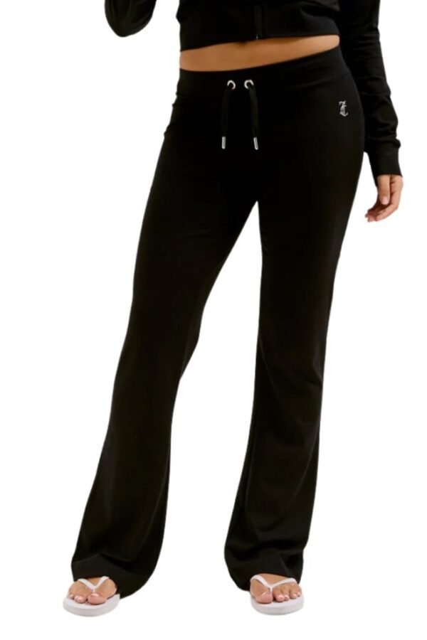 JUICY COUTURE Czarne damskie spodnie dresowe Single Jersey Apollo Low Rise