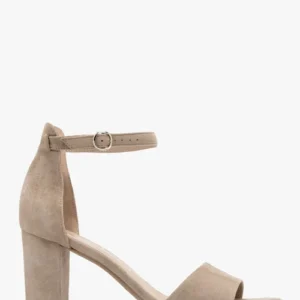 Beżowe sandały z zabudowaną piętą