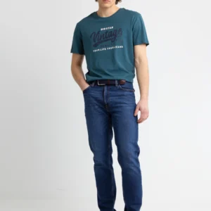 Koszulka męska z nadrukiem na piersi zielona Gralis 304