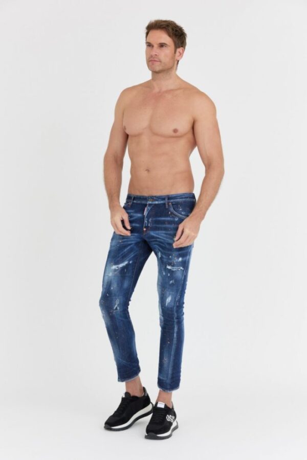 DSQUARED2 Granatowe męskie jeansy sexy twist jean