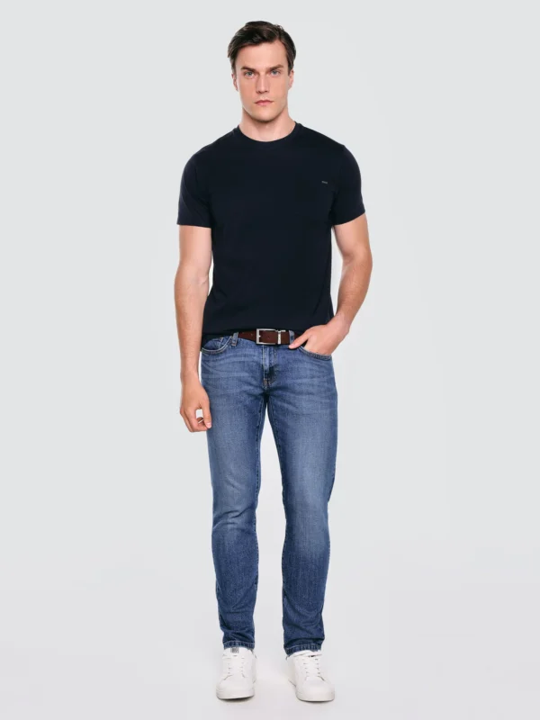 Koszulka męska z kieszonką granatowa Carbon 403