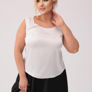 Elegancki satynowy top Sophia w kolorze ecru PLUS SIZE XXL OVERSIZE WIOSNA
