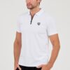 EA7 Biała męska koszulka polo rozpinana na zamek
