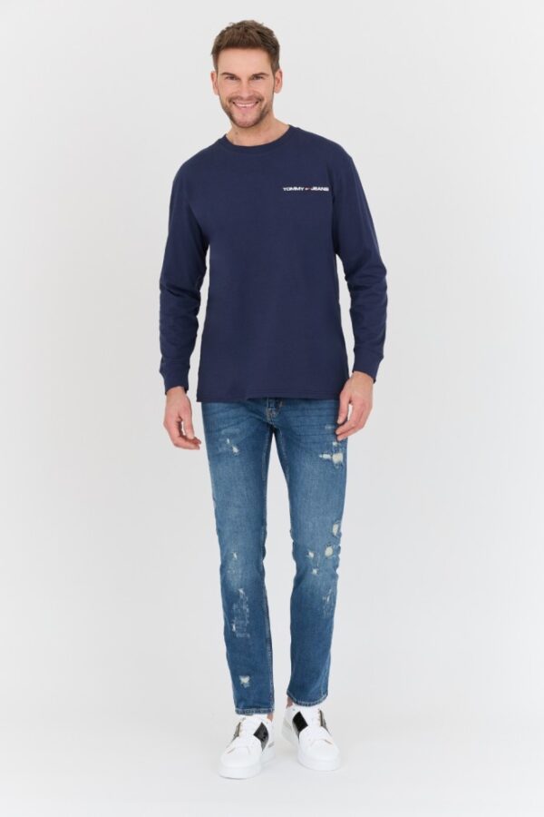 TOMMY JEANS Granatowy męski longsleeve