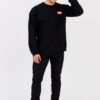 DIESEL Czarny longsleeve męski T-BOXT-LS-LAB z naszywką