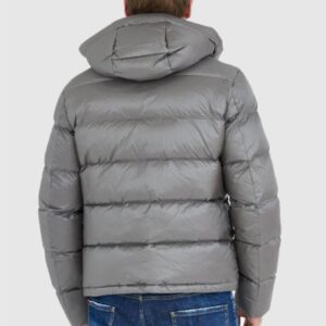 BLAUER Stalowa puchowa kurtka męska Tracy z kapturem