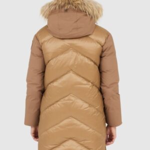 BLAUER Brązowa damska puchowa kurtka Gwendolyn z kapturem