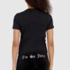 JUICY COUTURE Czarny t-shirt damski z diamentowym logo