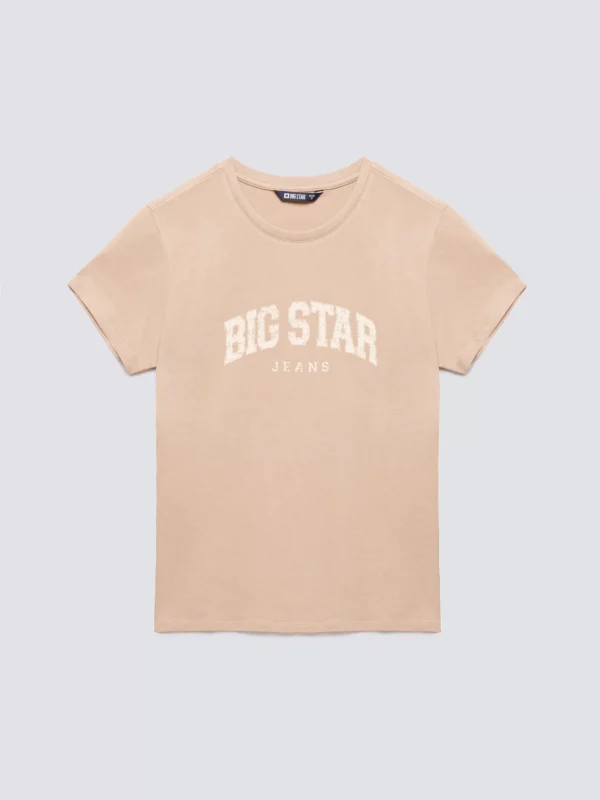 5c077d1e11fa832668deb63500a9f315aeb89cc0 Koszulka damska bawełniana z logo BIG STAR beżowa Ramila 805