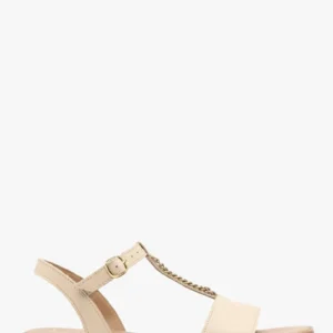 Kremowe sandały damskie płaskie