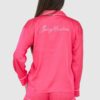 JUICY COUTURE Różowa satynowa koszula piżamowa damska z haftowanym logo