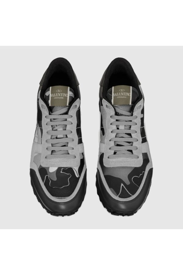 VALENTINO GARAVANI Sneakersy rockrunner w szarym kamuflażu