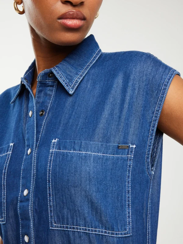 5d48aa60f5a19d3a5a554d2025b19c8062c68457 Kombinezon damski jeansowy niebieski Shea 465