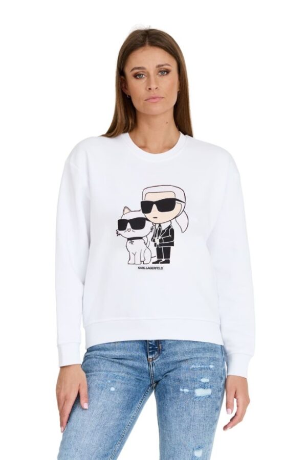 KARL LAGERFELD Biała bluza damska Ikonik 2.0