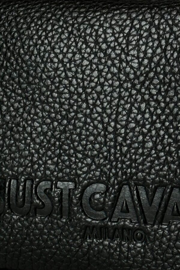 JUST CAVALLI Czarna saszetka JC Logo Metal Circle - Style 2