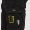 AERONAUTICA MILITARE Czarne męskie bermudy Frecce Tricolori