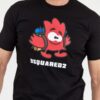 DSQUARED2 Czarny t-shity męski leaf buddy