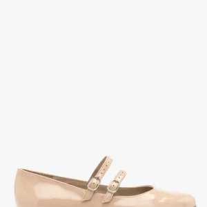 Lakierowane baleriny z dwoma paskami