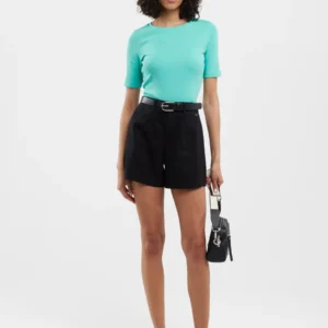 Szorty damskie lniane czarne Kaley 906