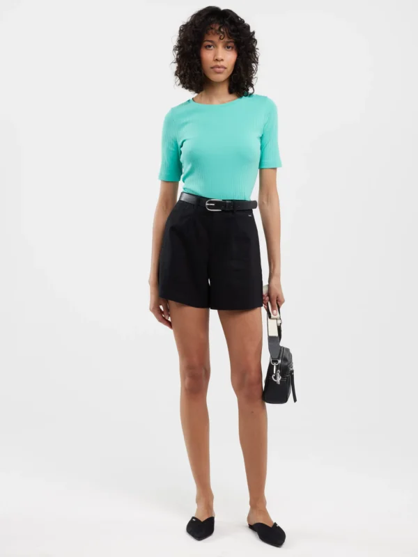 60c9e8ae9f918f98c2e1ad78029148cce119f8eb Szorty damskie lniane czarne Kaley 906