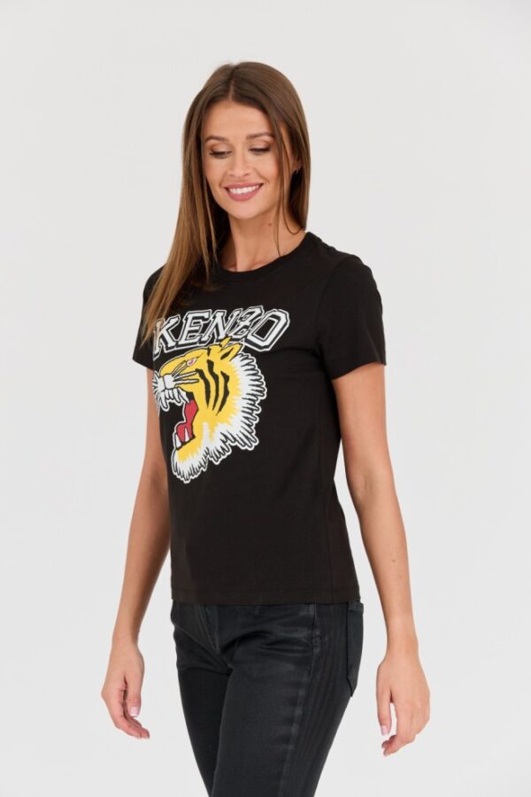 KENZO Czarny damski t-shirt Tiger Varsity crewneck