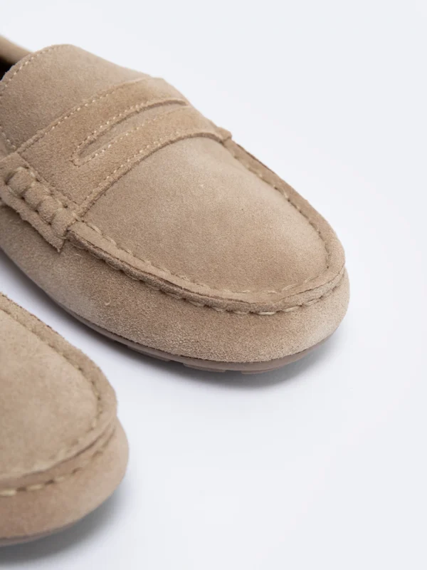 Mokasyny damskie zamszowe brązowe NN274572 803