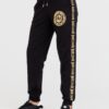 JUST CAVALLI Czarne spodnie dresowe męskie T-round Gold