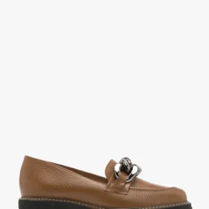 Brązowe mokasyny z łańcuche