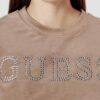 GUESS Brązowy damski top Couture Tee