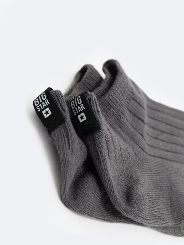 Stopki męskie bambusowe w paski szare Tagar 905