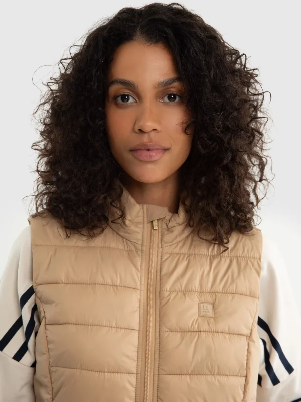 Kamizelka damska pikowana beżowa Trinoe 801