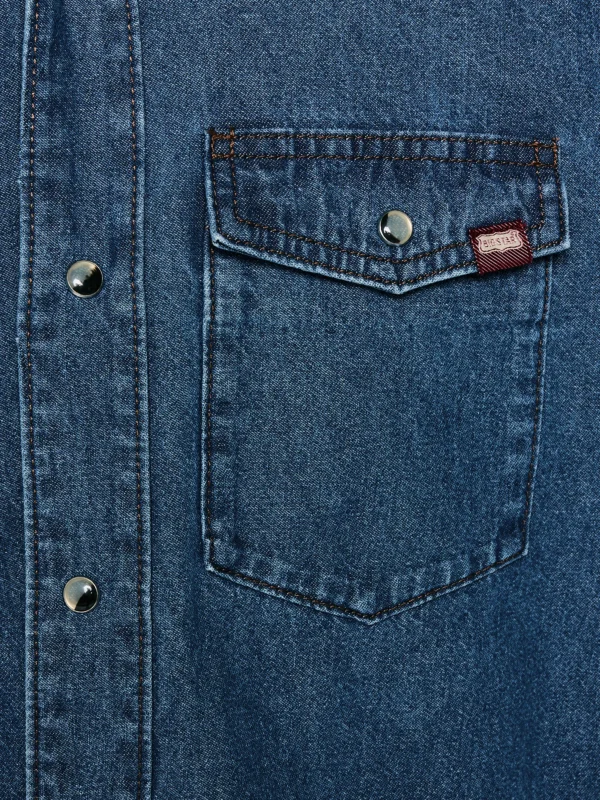 Koszula chłopięca jeansowa niebieska Western 121