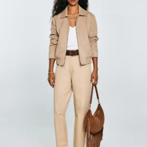 Spodnie damskie 7/8 z kieszeniami beżowe Nakia 801