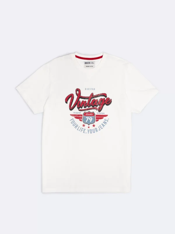 Koszulka męska z nadrukiem biała Merret 100