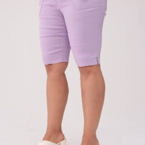 Komfortowe lawendowe spodnie bermudy PLUS SIZE XXL OVERSIZE