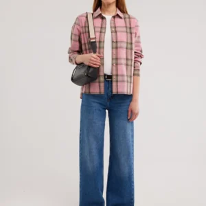 Koszula damska w kratę różowa Singi 601