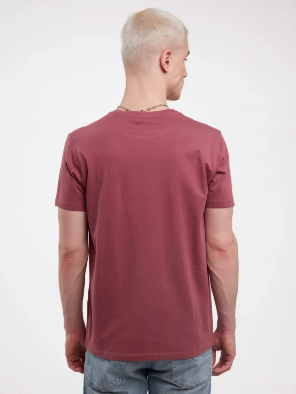 Koszulka męska z nadrukiem ciemnoróżowa Millaner 602