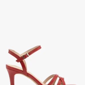 Czerwone sandały damskie na szpilce