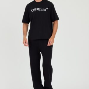 OFF-WHITE Czarny męski t-shirt Big Bookish Skate