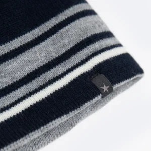 Czapka męska granatowa z szarym akcentem granatowa Double 403