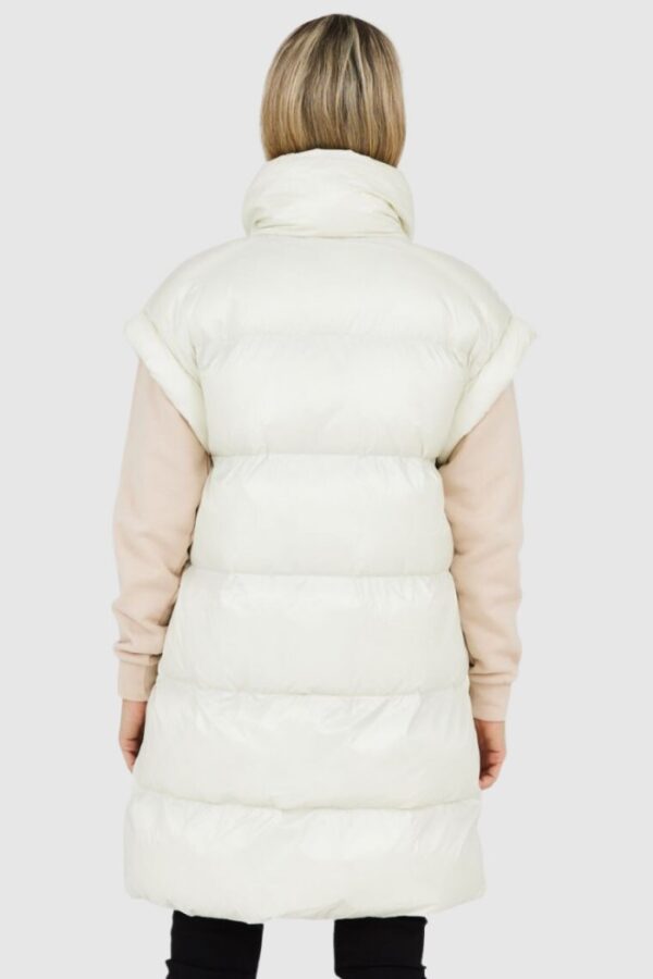 BLAUER Ecru długi bezrękawnik damski Daisy