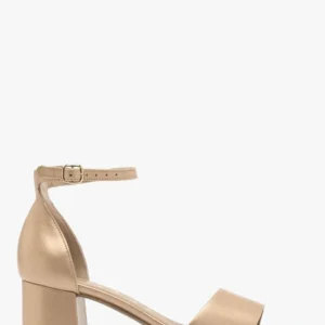 Złote sandały na obcasie