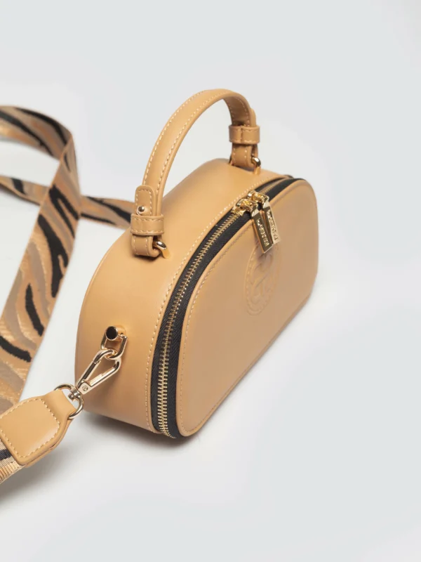 Torebka damska do ręki z dodatkowym paskiem beżowa RR574272 801