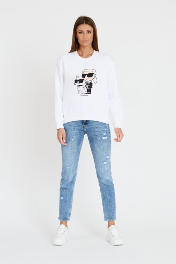 KARL LAGERFELD Biała bluza damska Ikonik 2.0