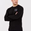 LA MARTINA Czarny longsleeve męski JERSEY