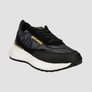 JUST CAVALLI Czarne damskie sneakersy Fondo Karina Dis