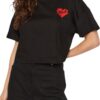 KARL LAGERFELD Czarny damski top Hearts Cropped
