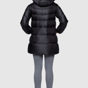 HETREGO Czarna damska długa kurtka puchowa Hanna z lisem, Rozmiar 38 EU - 42 IT